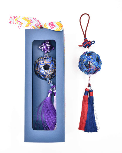 Guangxi Zhuang Brocade: A Blossom-Adorned Hand-Embroidered Ball Ornament