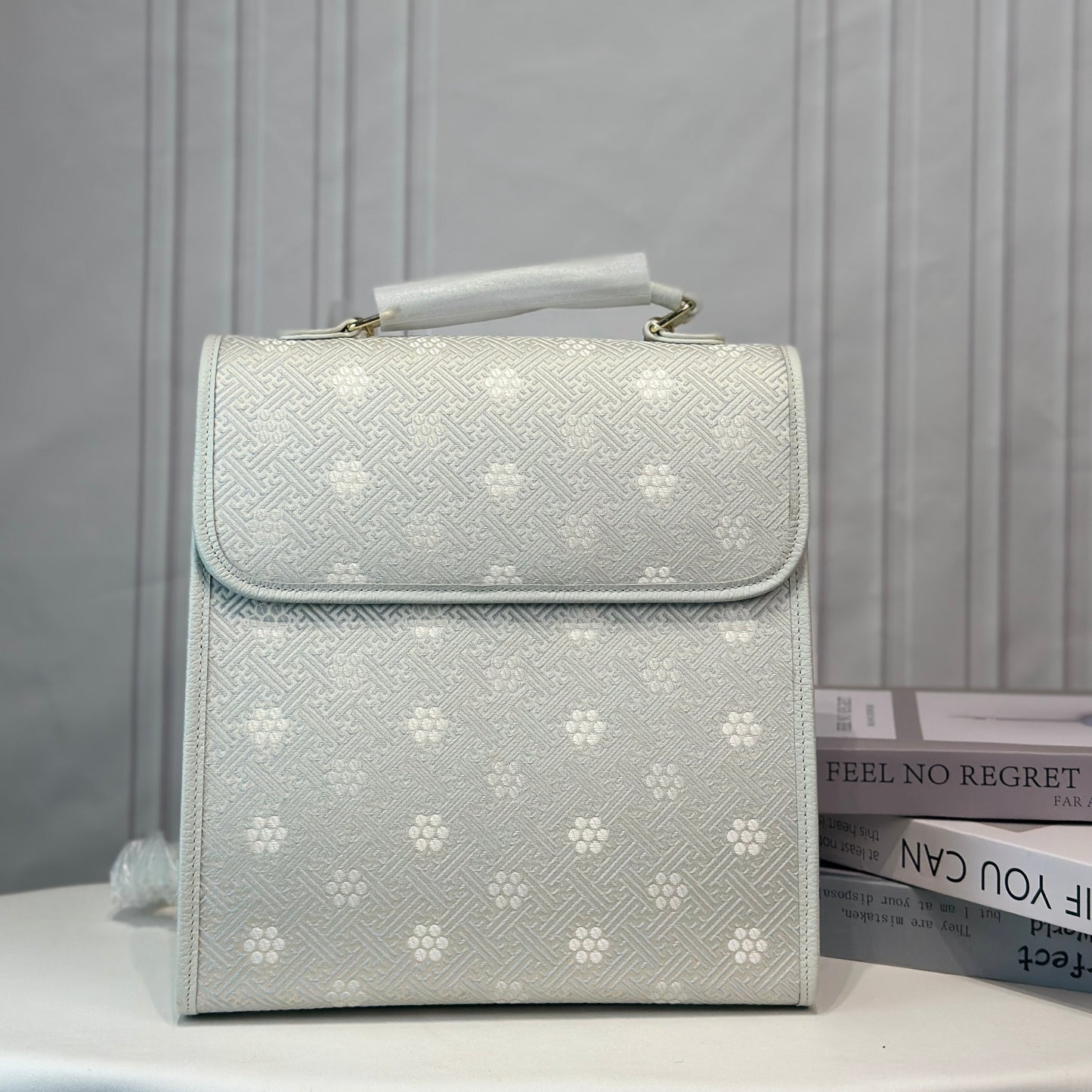 Guangxi Zhuang Brocade Backpack Top-Grain Cowhide Leather (Includes Embroidered Ball)